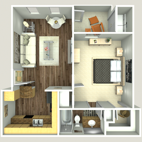 A1e - One bedroom one bathroom